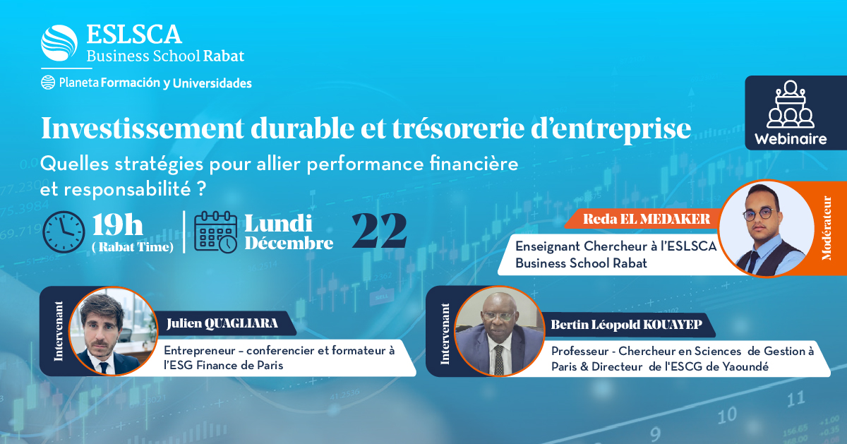 Webinaire – Investissement durable et trésorerie d’entreprise