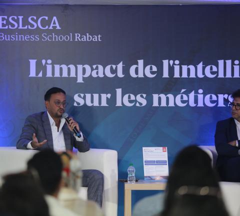 la conférence-débat "L'impact de l'intelligence artificielle sur les métiers de la finance" s'est tenue le Mardi 10 Octobre à 18h au sein du Campus ESLSCA Business School Rabat.