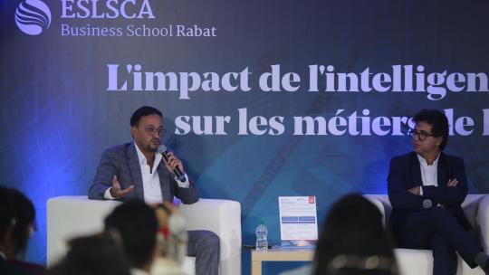 la conférence-débat "L'impact de l'intelligence artificielle sur les métiers de la finance" s'est tenue le Mardi 10 Octobre à 18h au sein du Campus ESLSCA Business School Rabat.