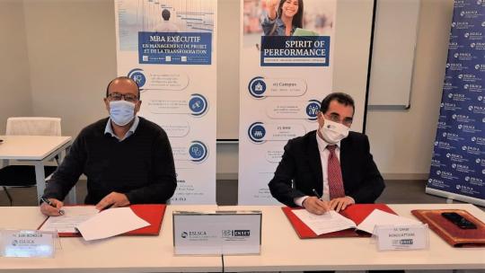 Signature d’un partenariat académique entre ESLSCA Rabat et L’ENSET Mohammedia