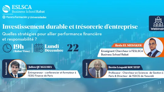 Webinaire – Investissement durable et trésorerie d’entreprise