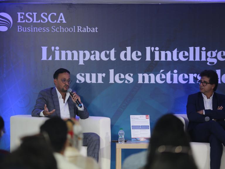 la conférence-débat "L'impact de l'intelligence artificielle sur les métiers de la finance" s'est tenue le Mardi 10 Octobre à 18h au sein du Campus ESLSCA Business School Rabat.